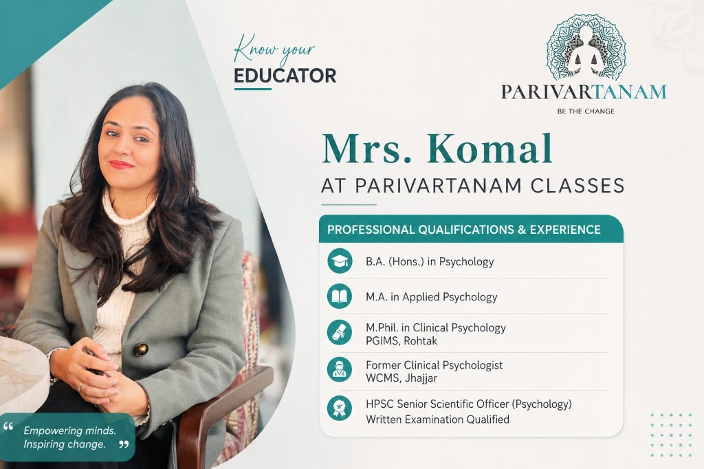 Mrs. Komal - Educator at Parivartanam Classes